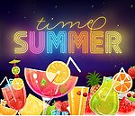 夏季夏天盛夏旅游图标