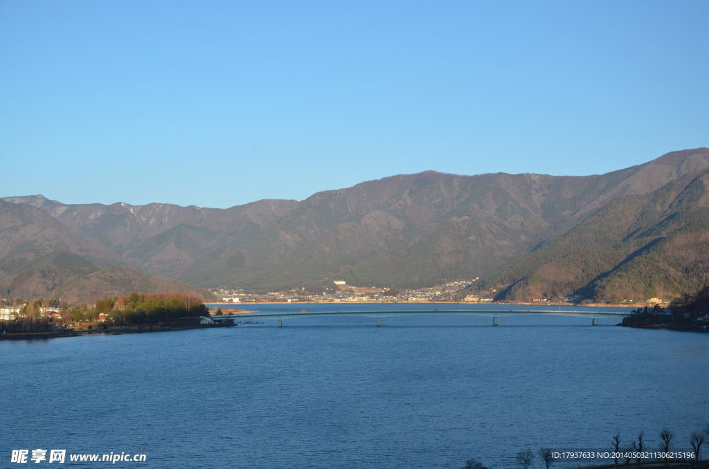 日本富士山景山中湖景