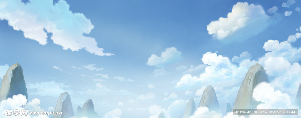 场景云山环绕