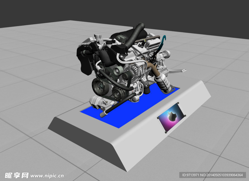 车展引擎3D展示模型