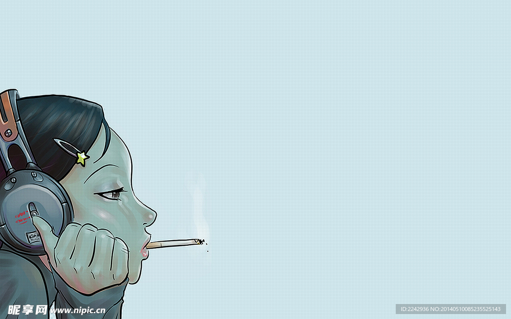 抽烟的女孩