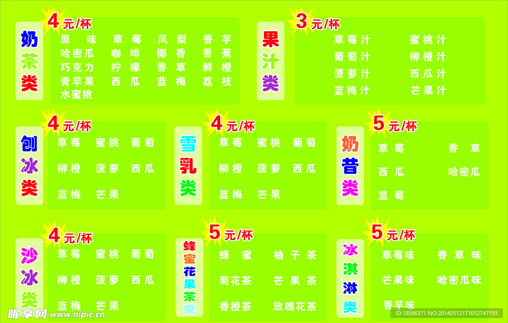 价目表