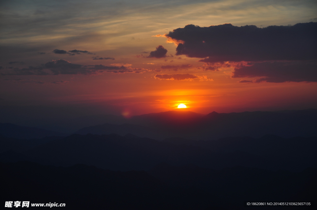 北京海坨山落日
