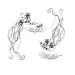 飞天美女水墨画