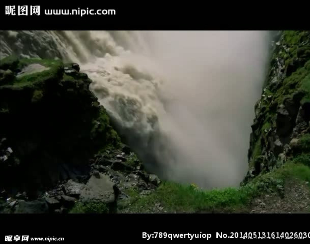 峡谷瀑布流水视频素材