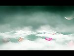 云雾月亮花朵视频素材