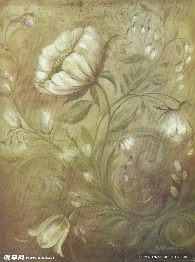 鲜花油画