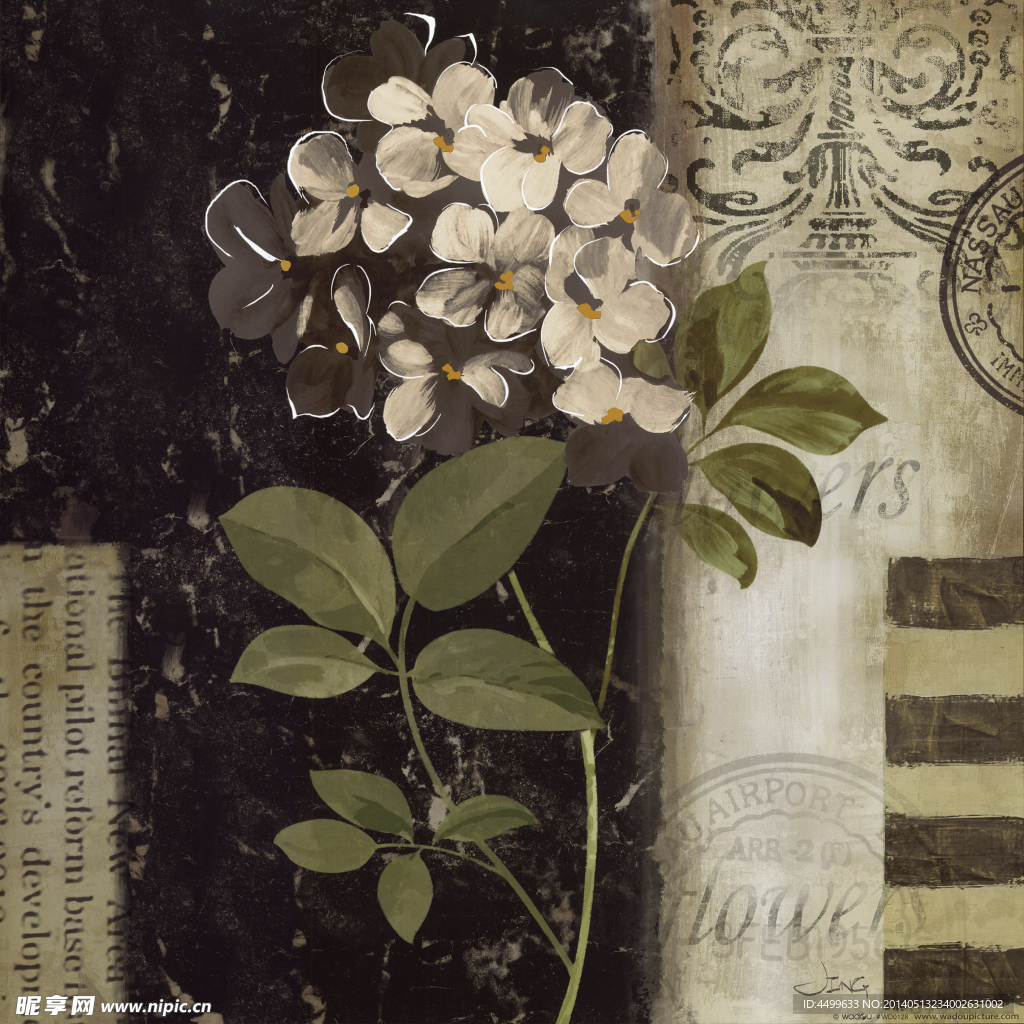 鲜花油画