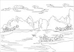 山水白描背景