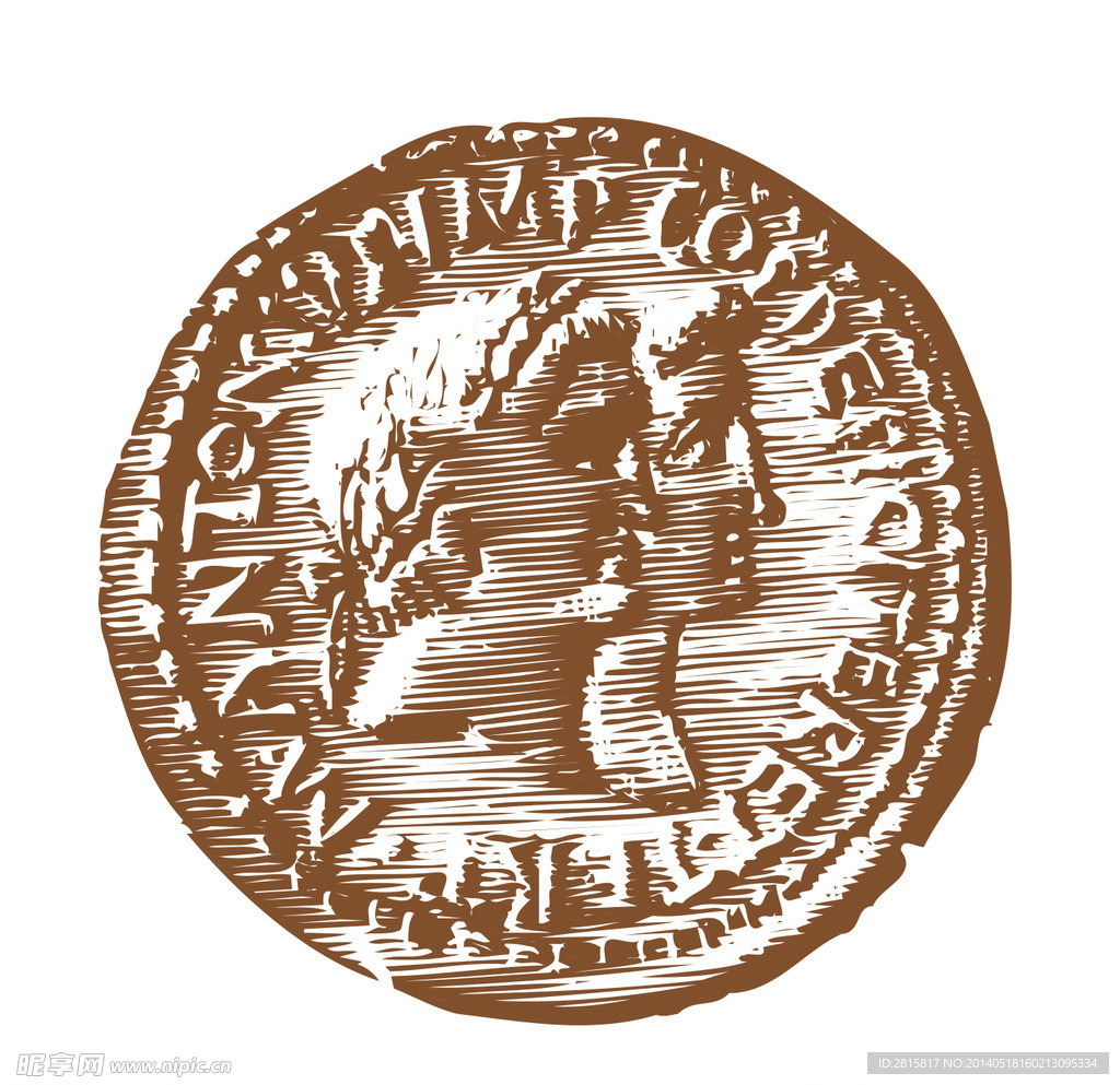 复古硬币印花