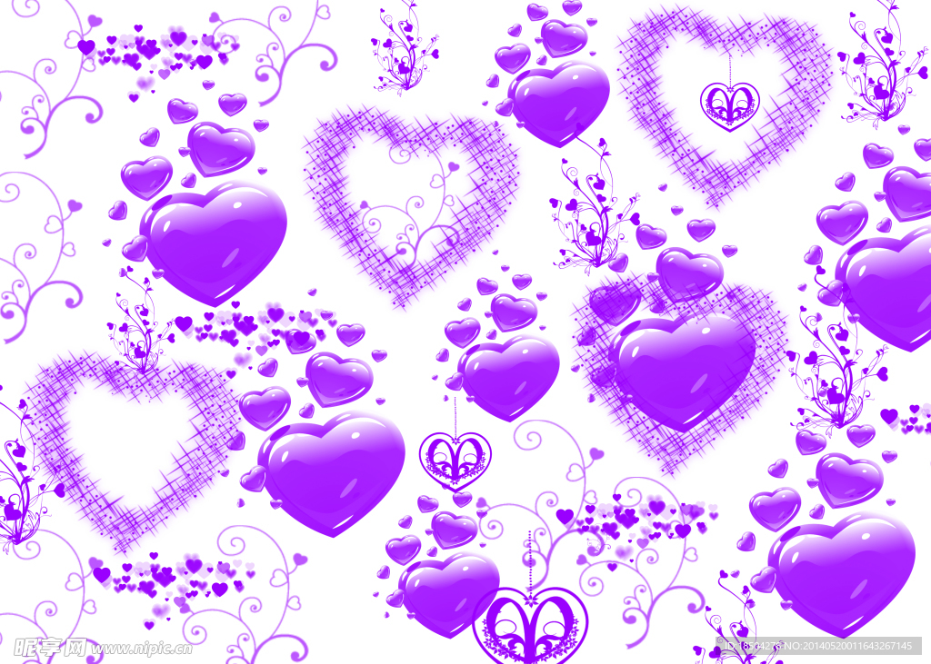 心型花纹紫色