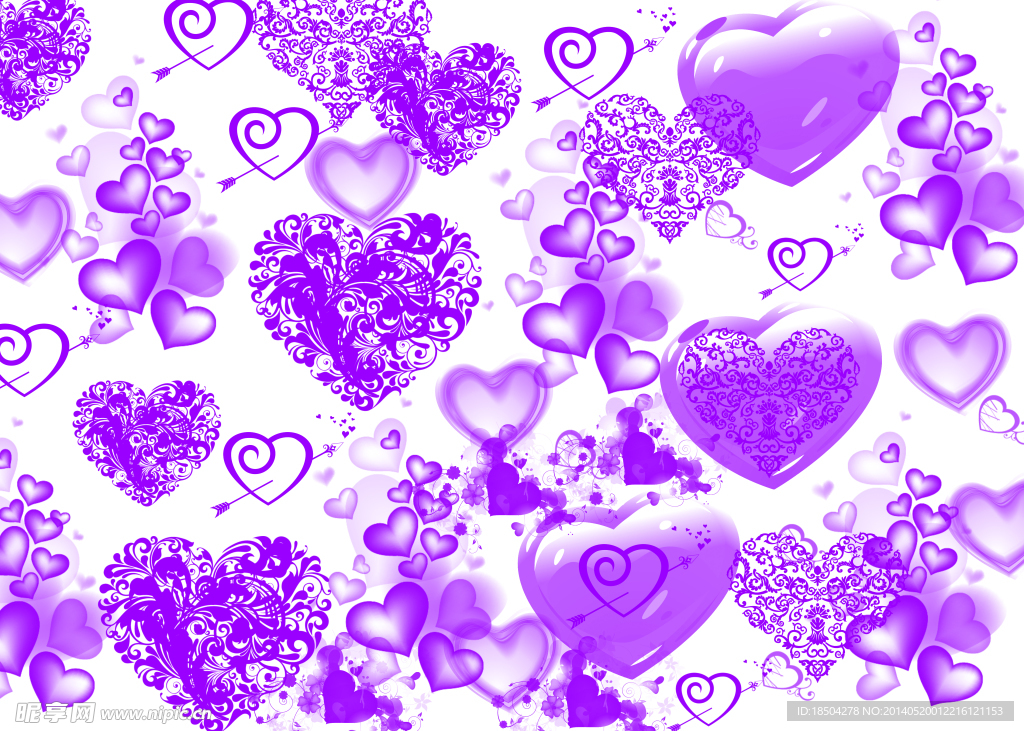 心型花纹紫色