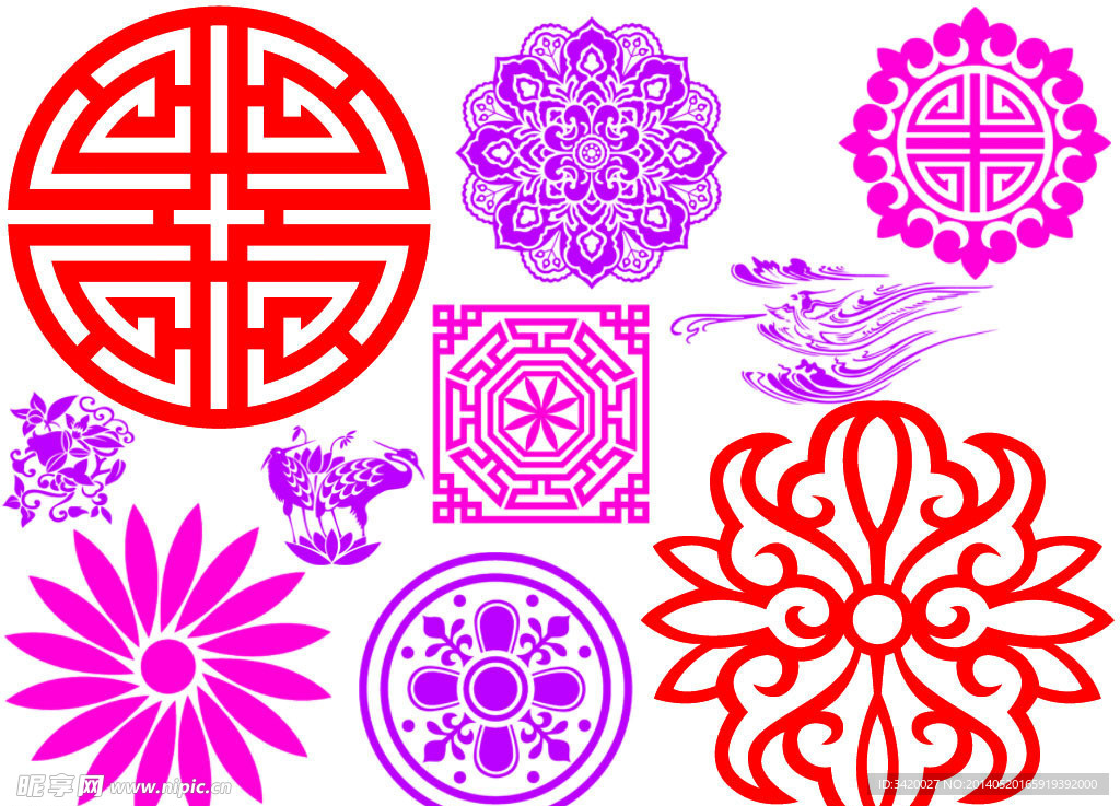 中国传统风味花纹笔刷