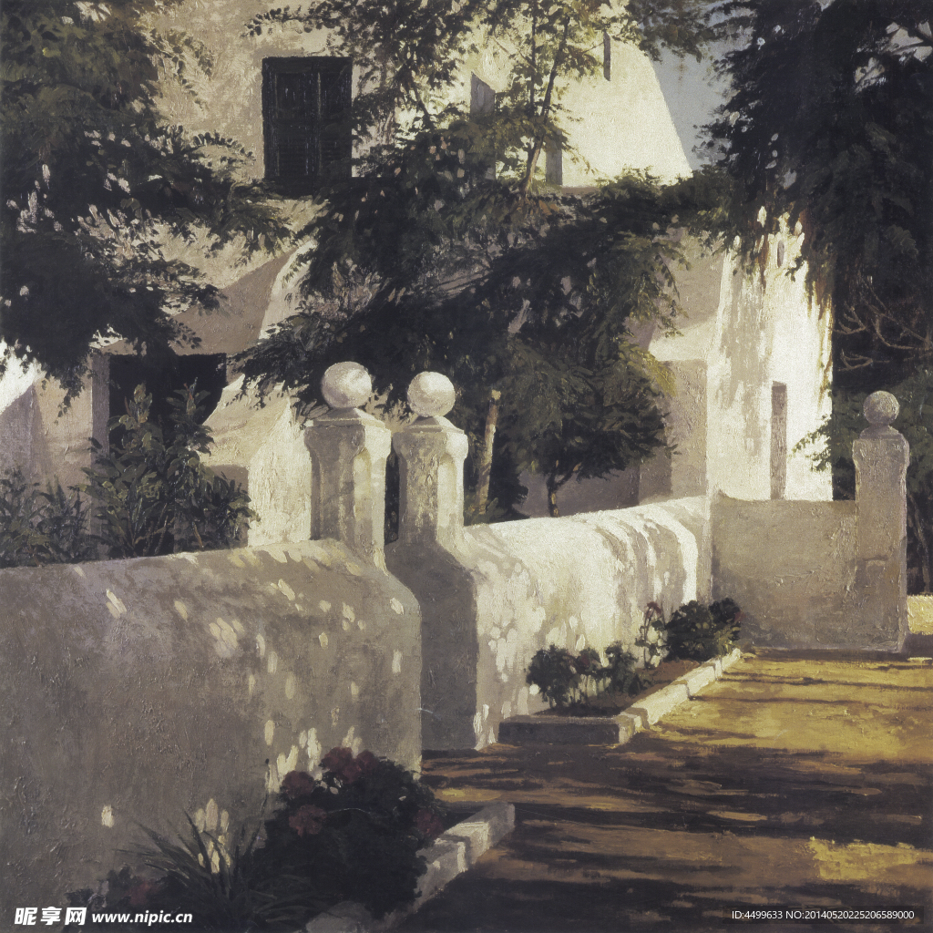 建筑油画