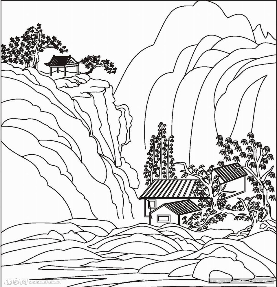 山水矢量图