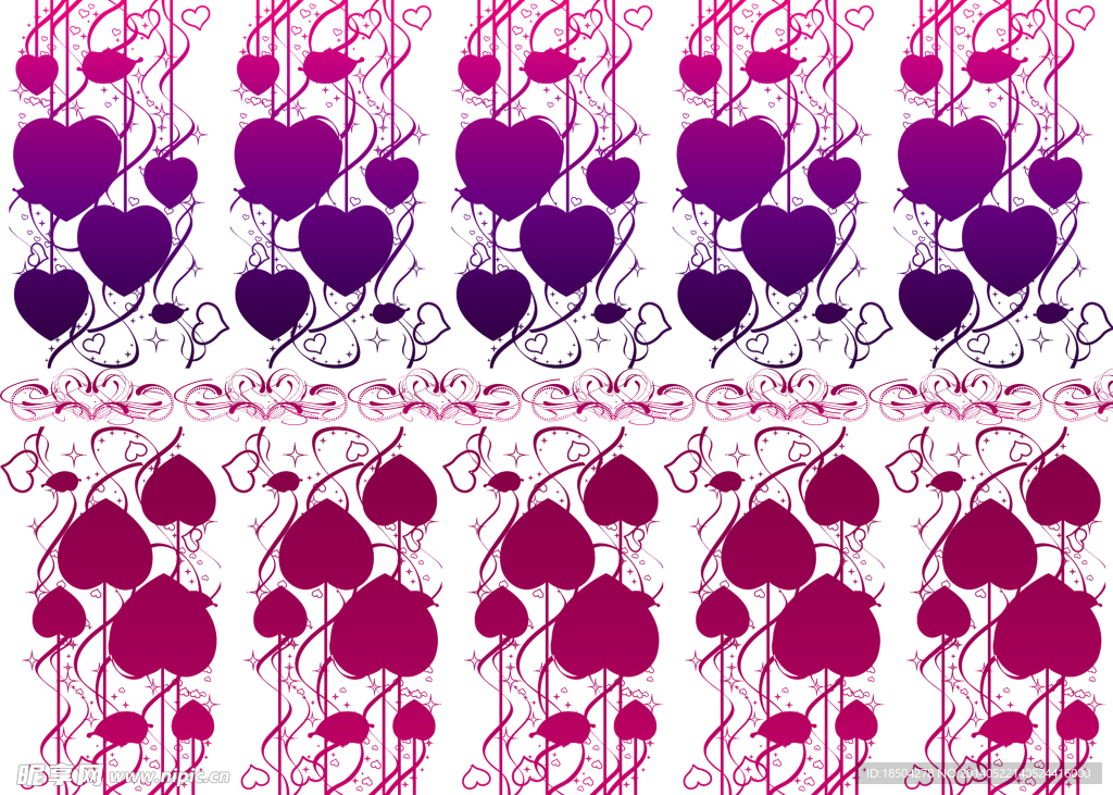 心型花纹紫红