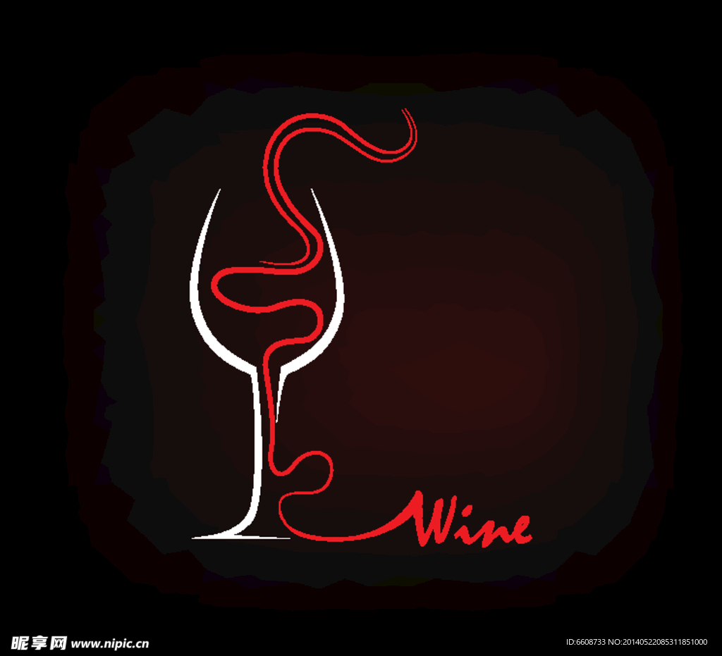 红酒葡萄酒图标商标