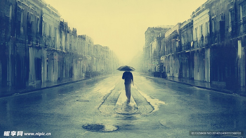 雨中街道