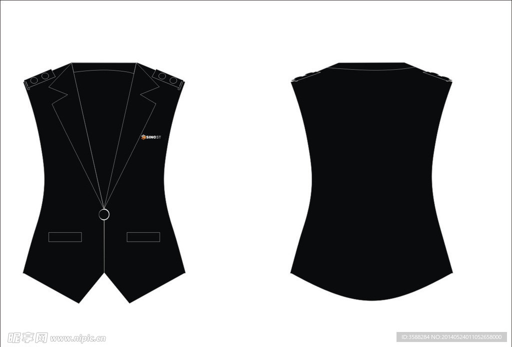 制服马甲矢量图