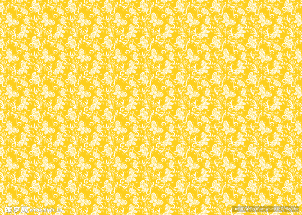 蝴蝶图案底纹黄