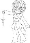 漫画人物手绘线条插画