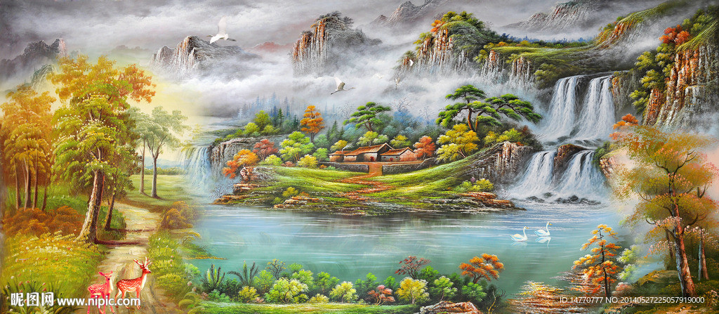 油画山水