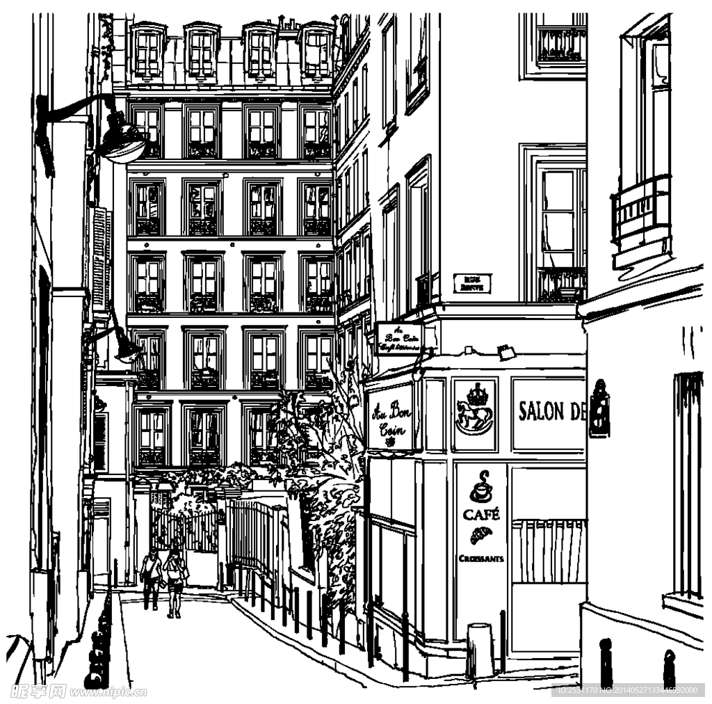 手绘建筑