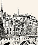 素描城市建筑