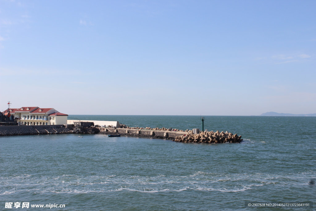 蓬莱码头海上风景