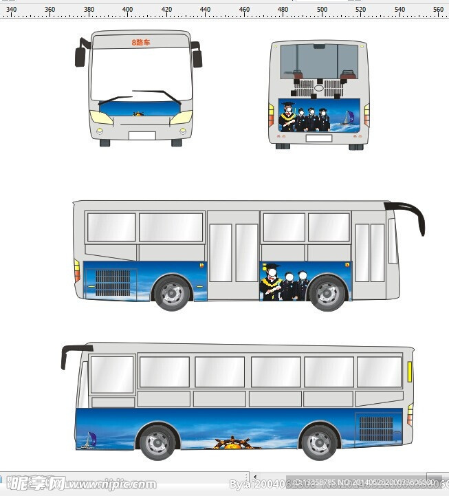 公交车身广告示意尺寸