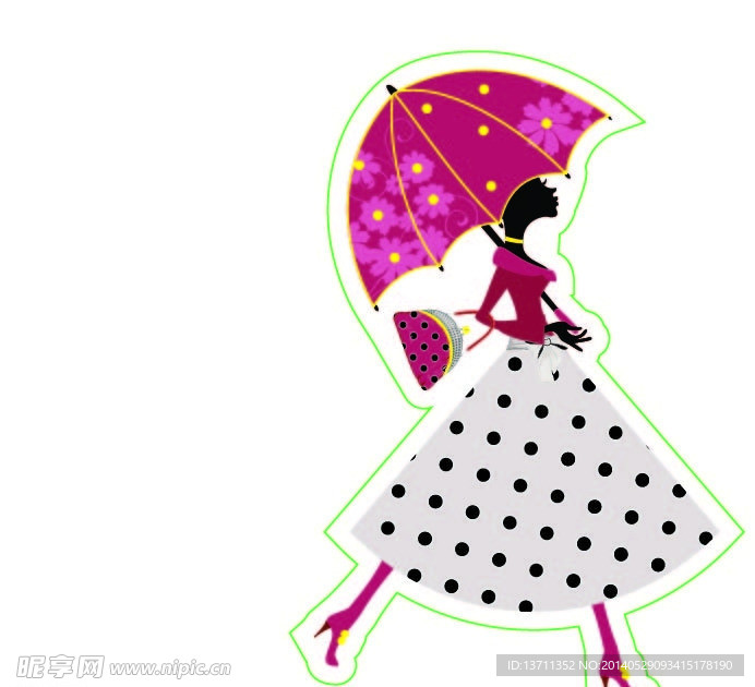 撑伞的时尚女性