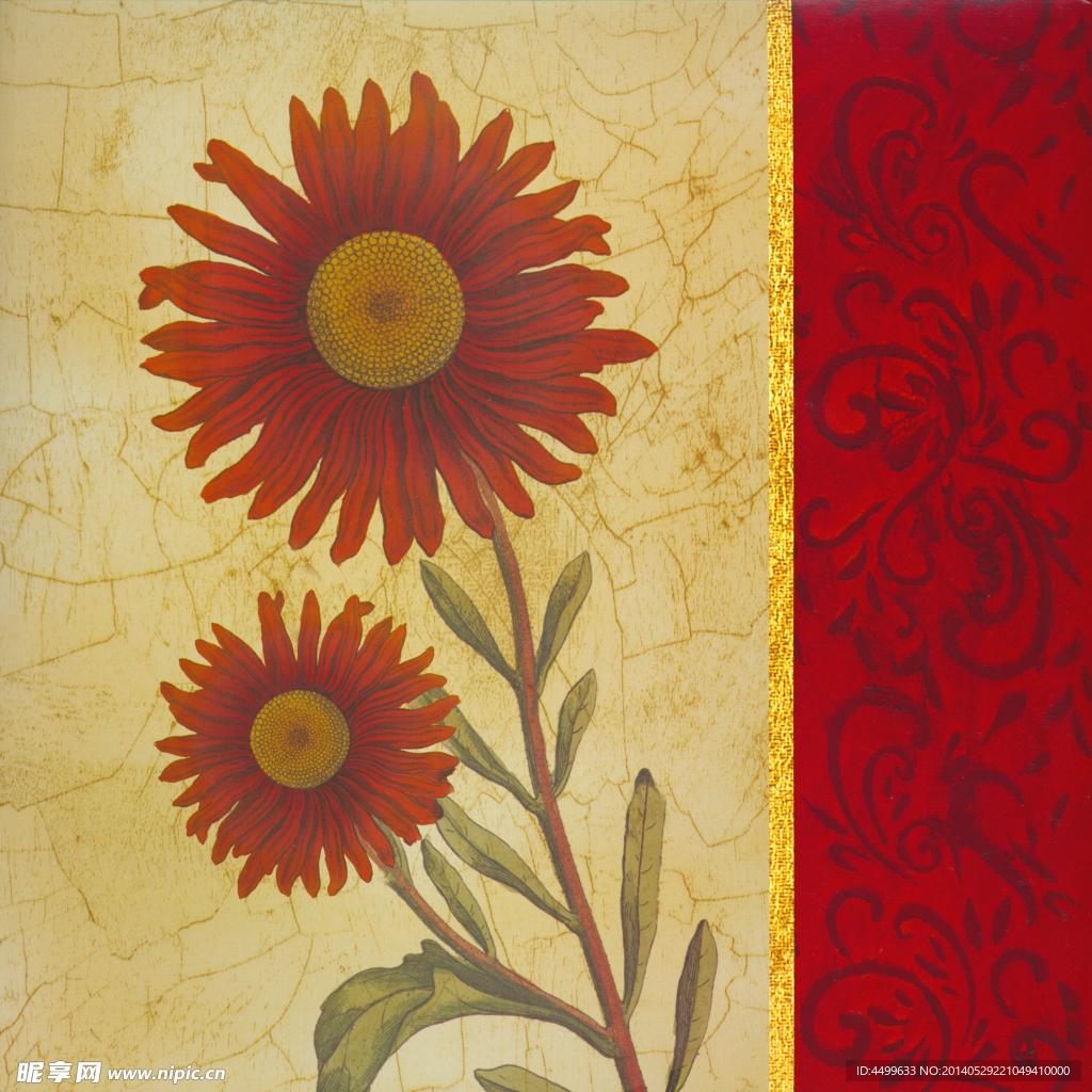 鲜花油画