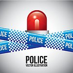 警灯红灯警戒线