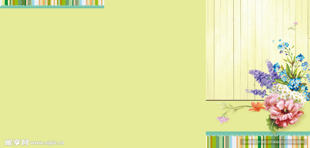 手绘花朵蕾丝折页背景