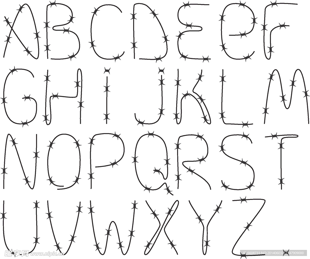 铁丝网字体