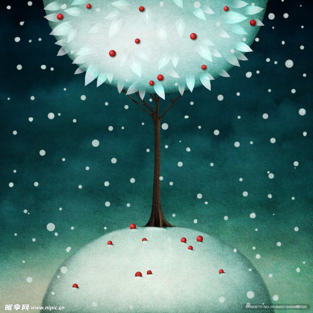 白雪大树梦幻世界