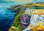 海岸海边油画