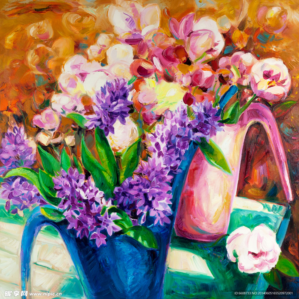 花朵鲜花油画