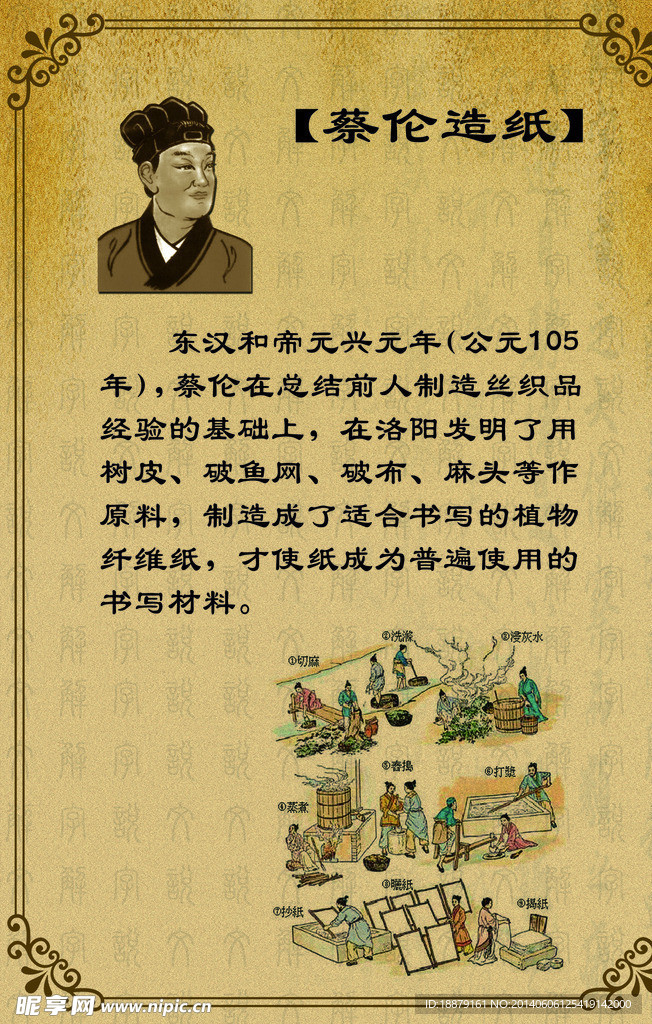 校园文化 蔡伦造纸