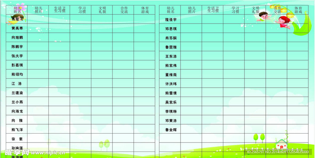 幼儿园学生在校表现