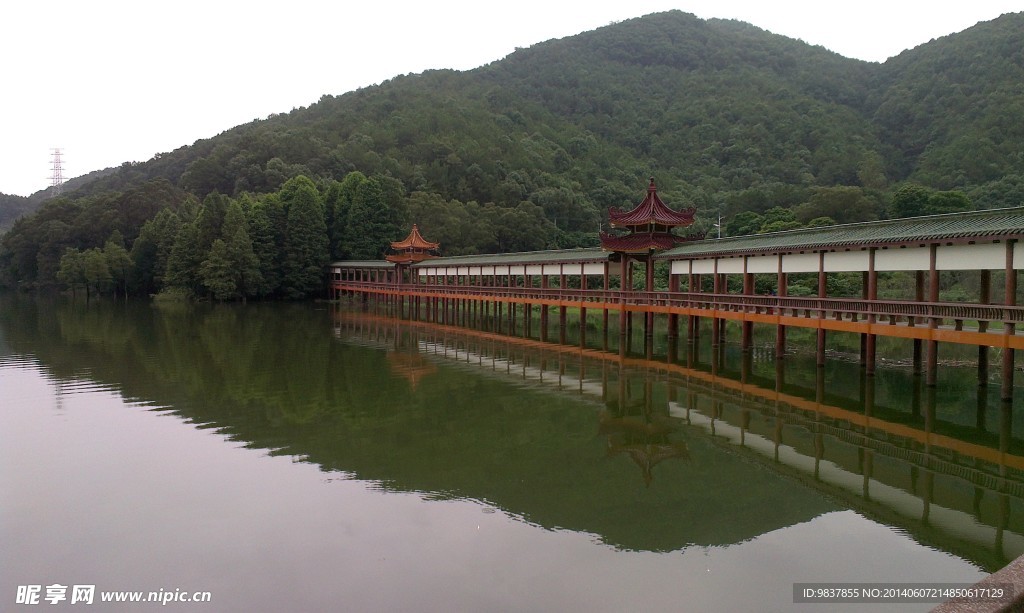 梅县泮坑风景长廊亭榭