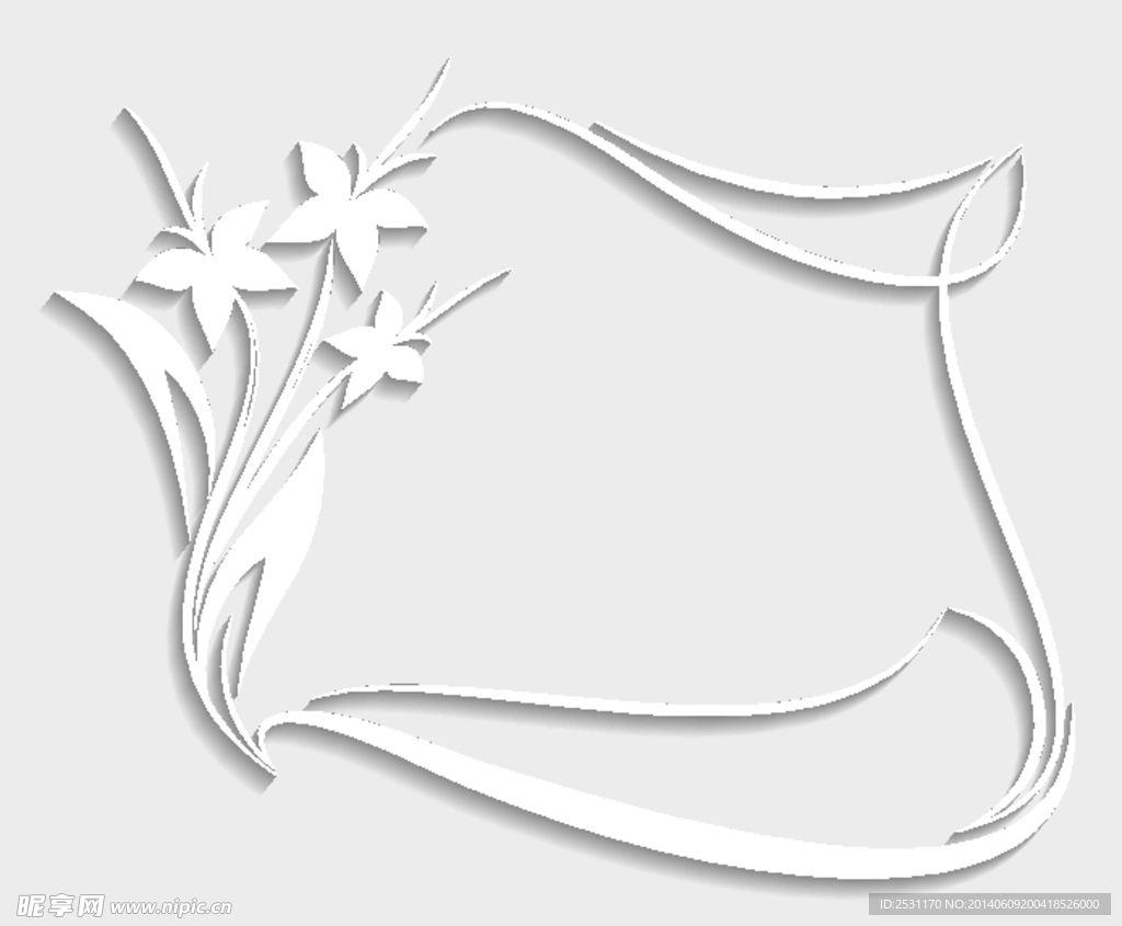 白色剪纸花纹