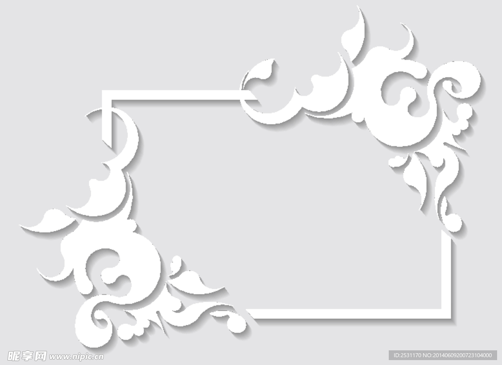 白色剪纸花纹