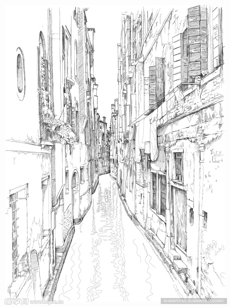 风光素描 风景画