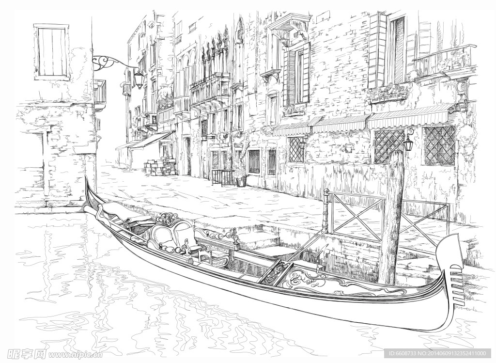 风光素描 风景画