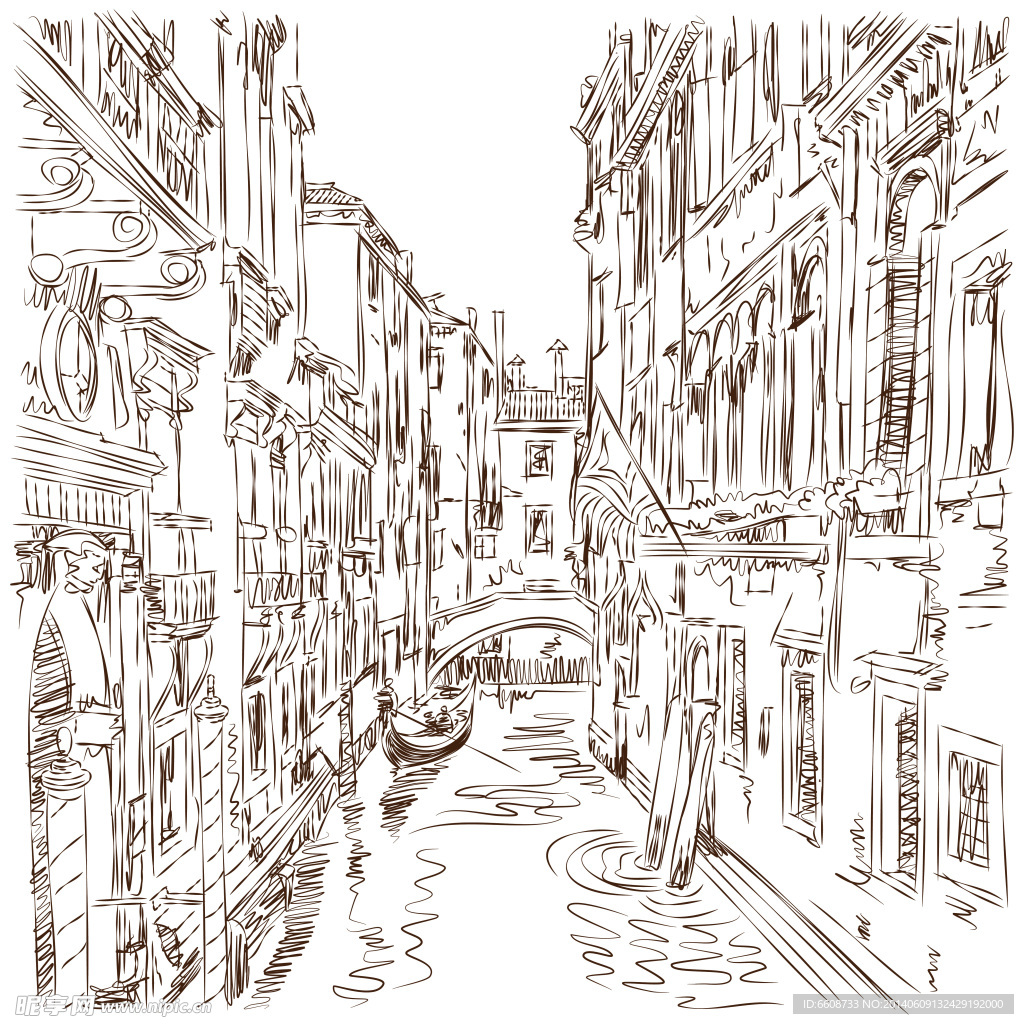风光素描 风景画