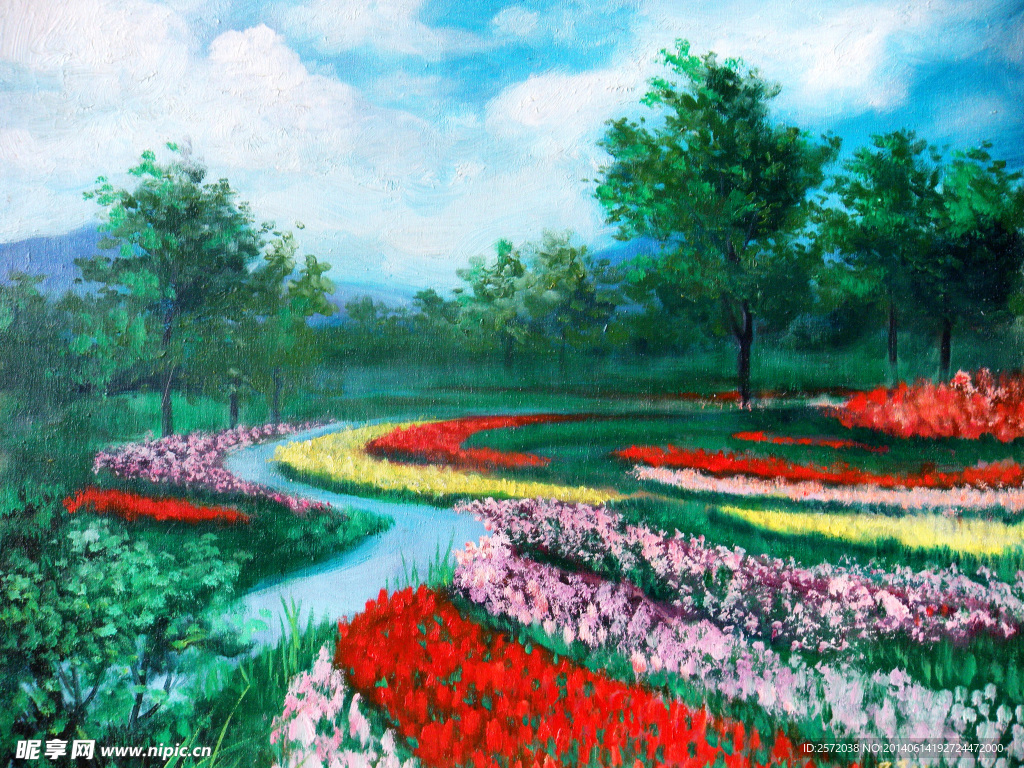 花园油画