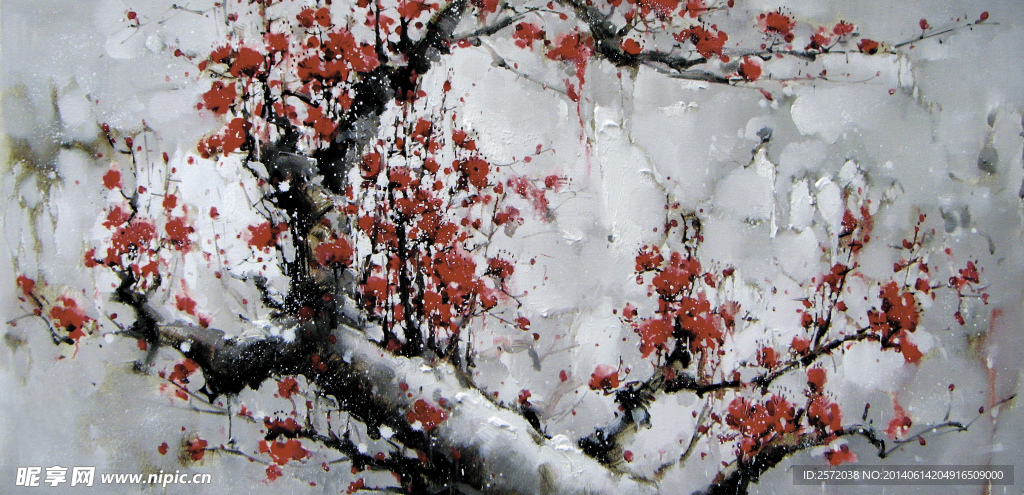 雪地红梅