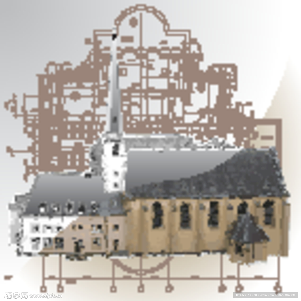 房屋建筑城堡别墅模型