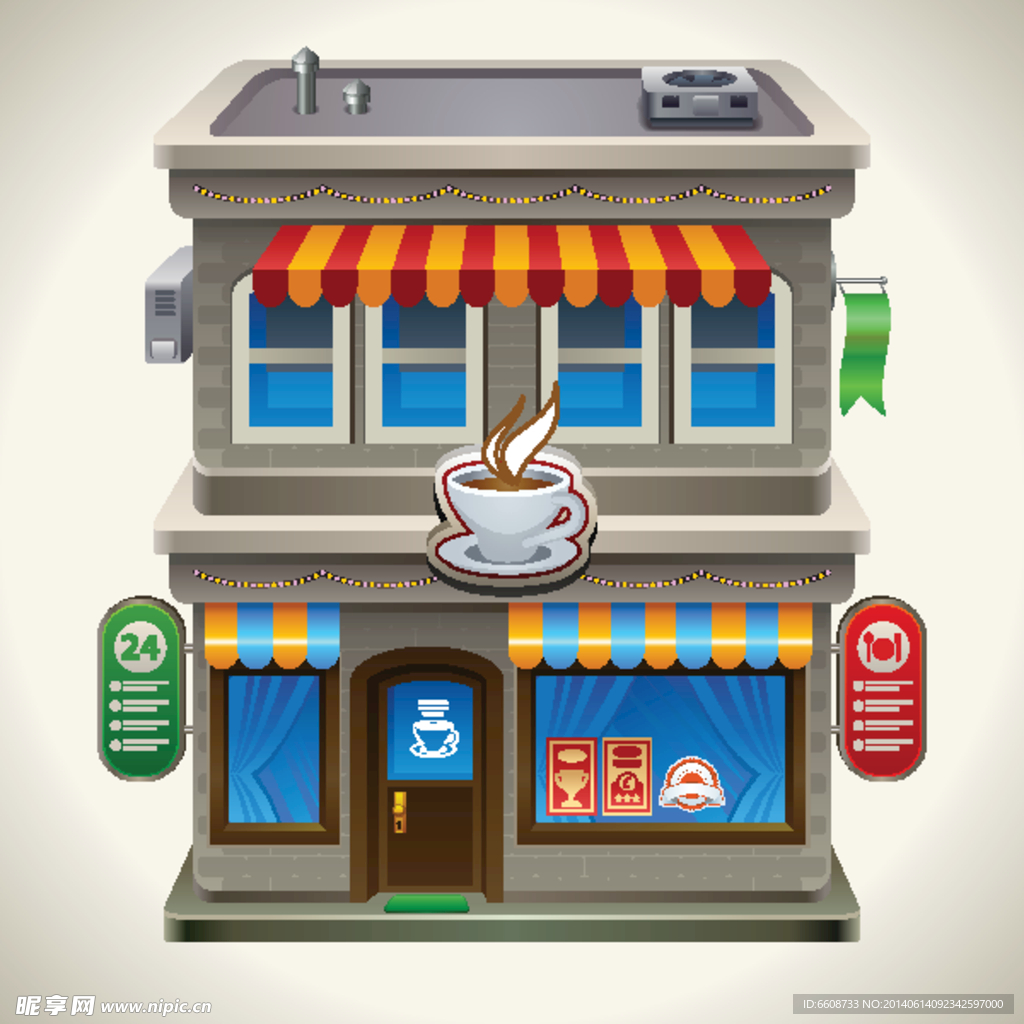 商店建筑 建筑模型 别